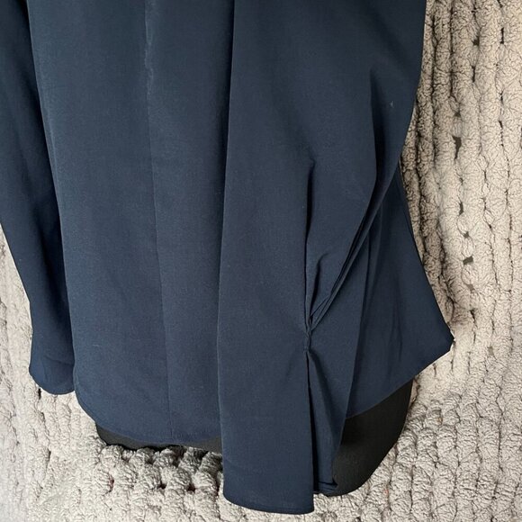 Banana Republic Factory Pull Over Navy Blue Long-Sleeve Blouse Size M - Picture 13 of 14